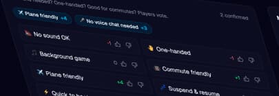 Community context tags on a game in SessionPick