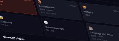 Parent Guide content advisories on a game page