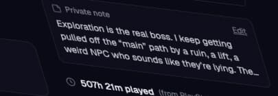 Private per-game notes visible only to you in your library