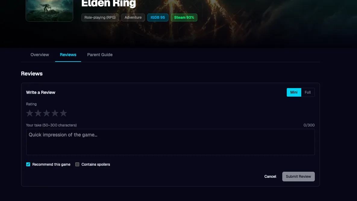 Reviews are a thing now!