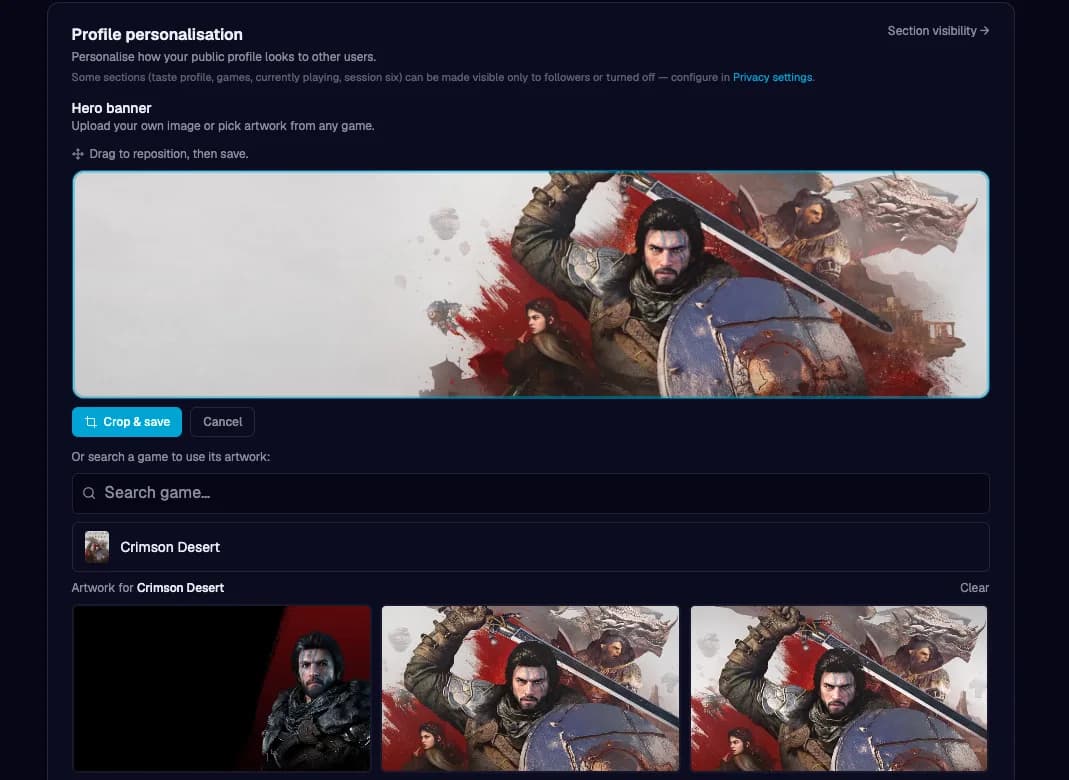 Ability to adjust / upload profile banners